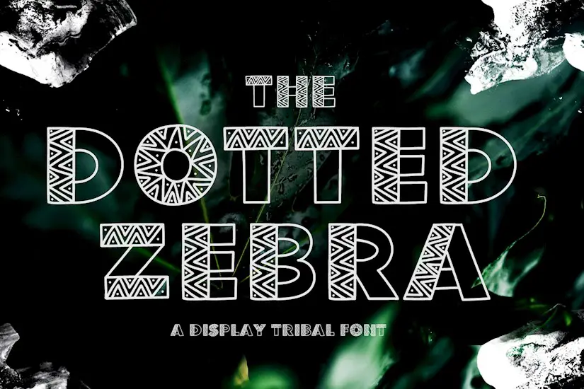 the dotted zebra tribal display font