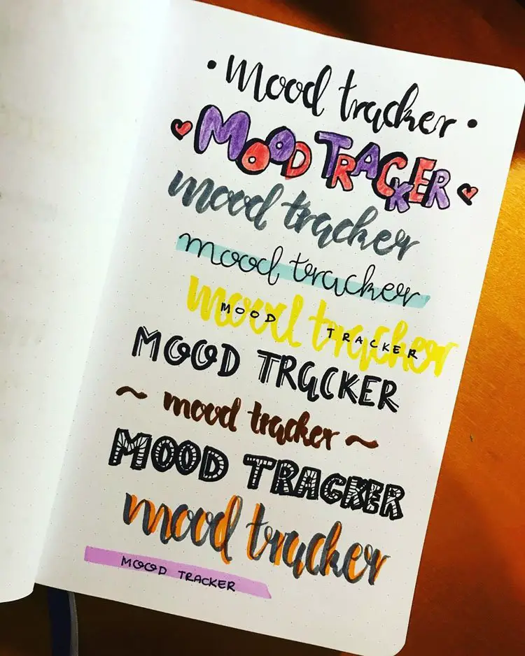 title inspo fonts bullet journal