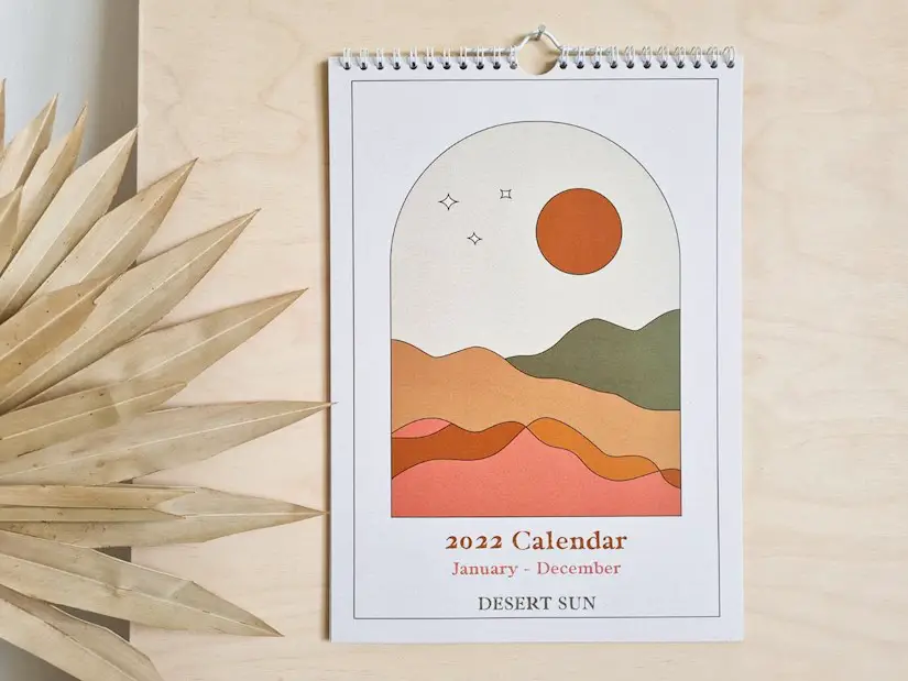 2022 desert sun wall calendar 12 month