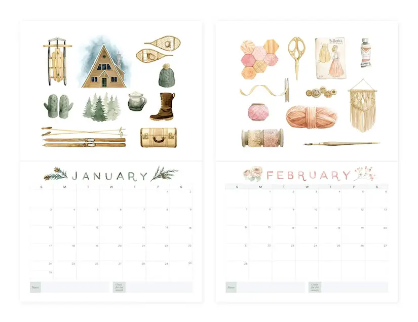 2022 wall calendar a nostalgic life