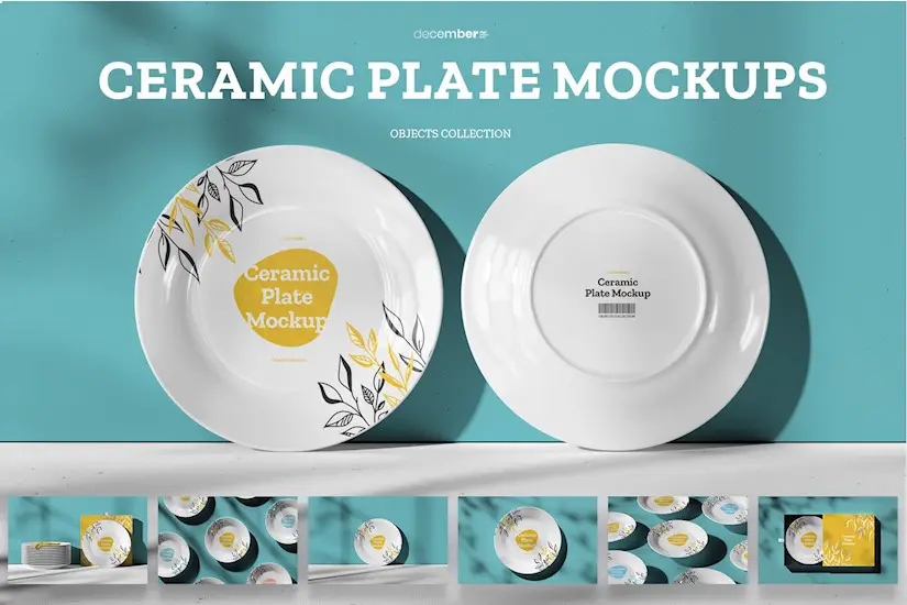 7 mockups ceramic plates