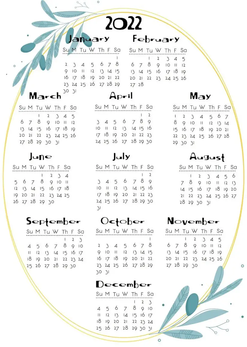 48 aesthetic printable calendars 2022 both free and premium