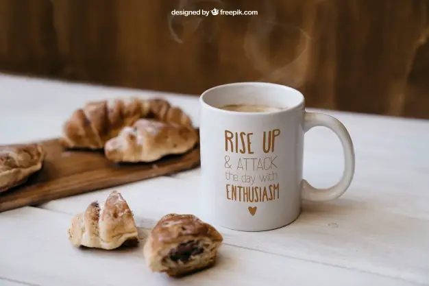 breakfast mockup with croissants