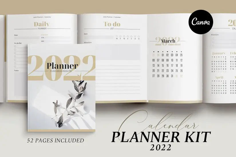 canva planner 2022 calendar kit