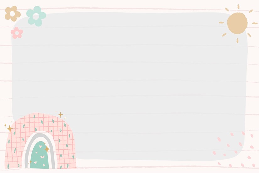 cute frame doodle rainbow border vector