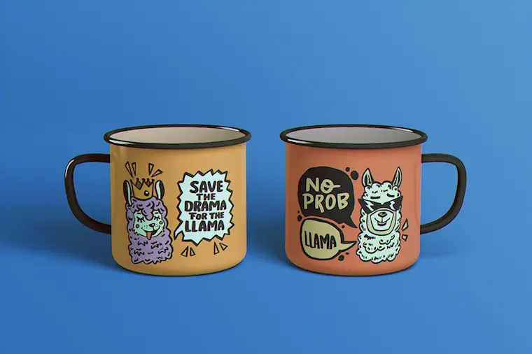 enamel mug tin cup mockup