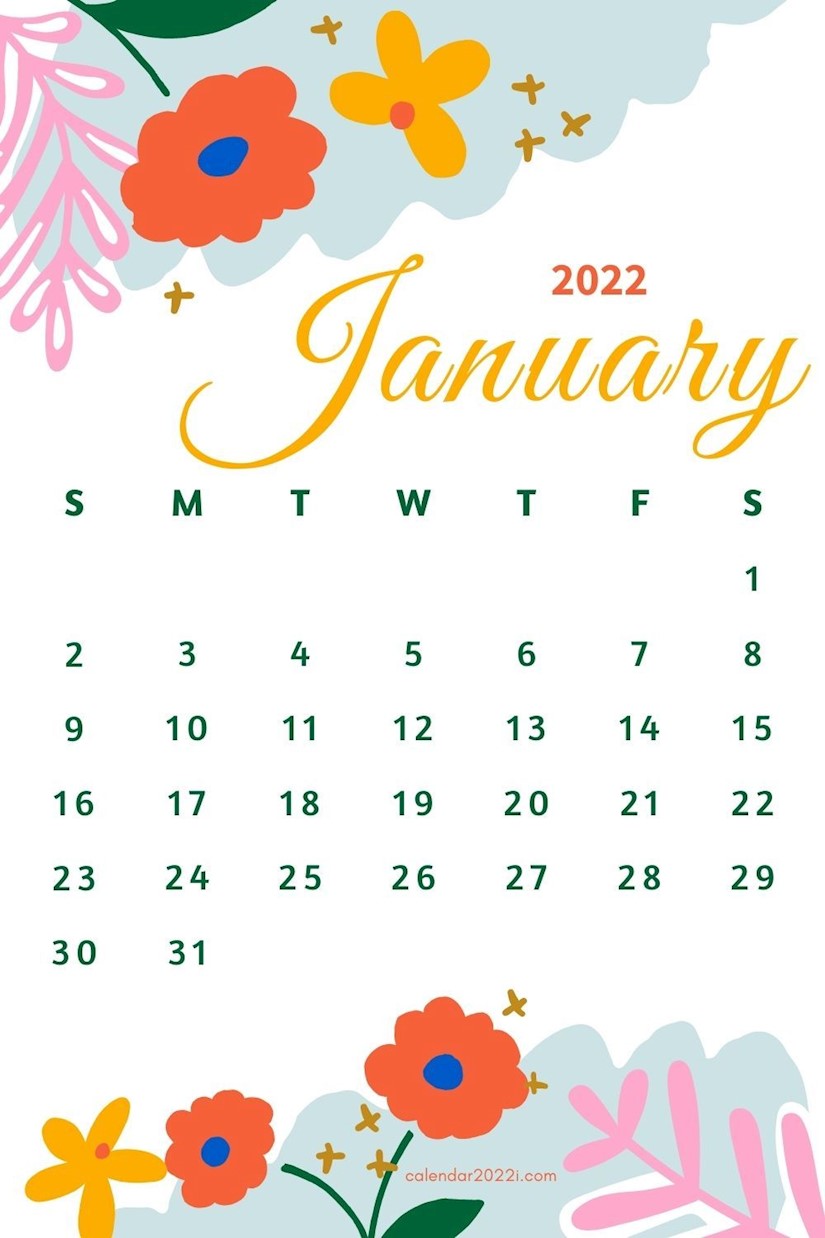 floral 2022 monthly calendar printable calendar 2022