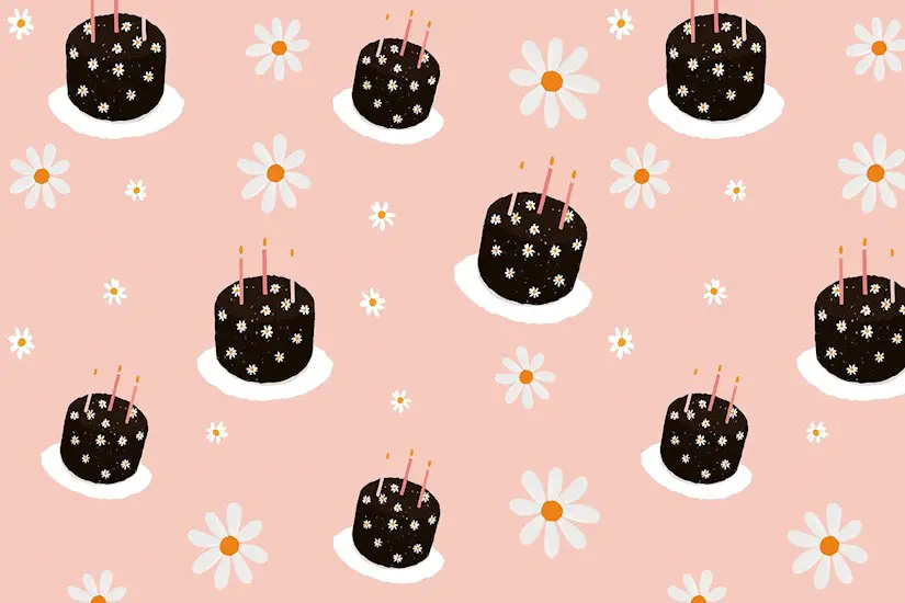 free illustration psd flower background pattern birthday cake