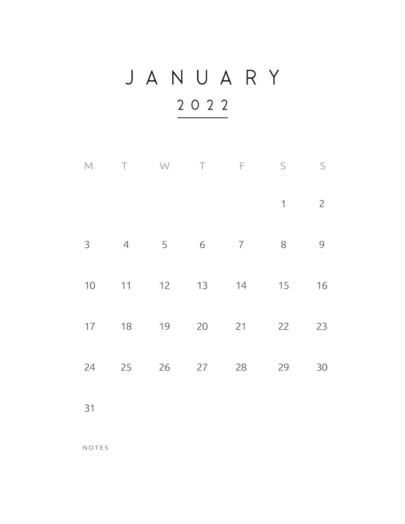 46 Printable January 2022 Calendars To Download