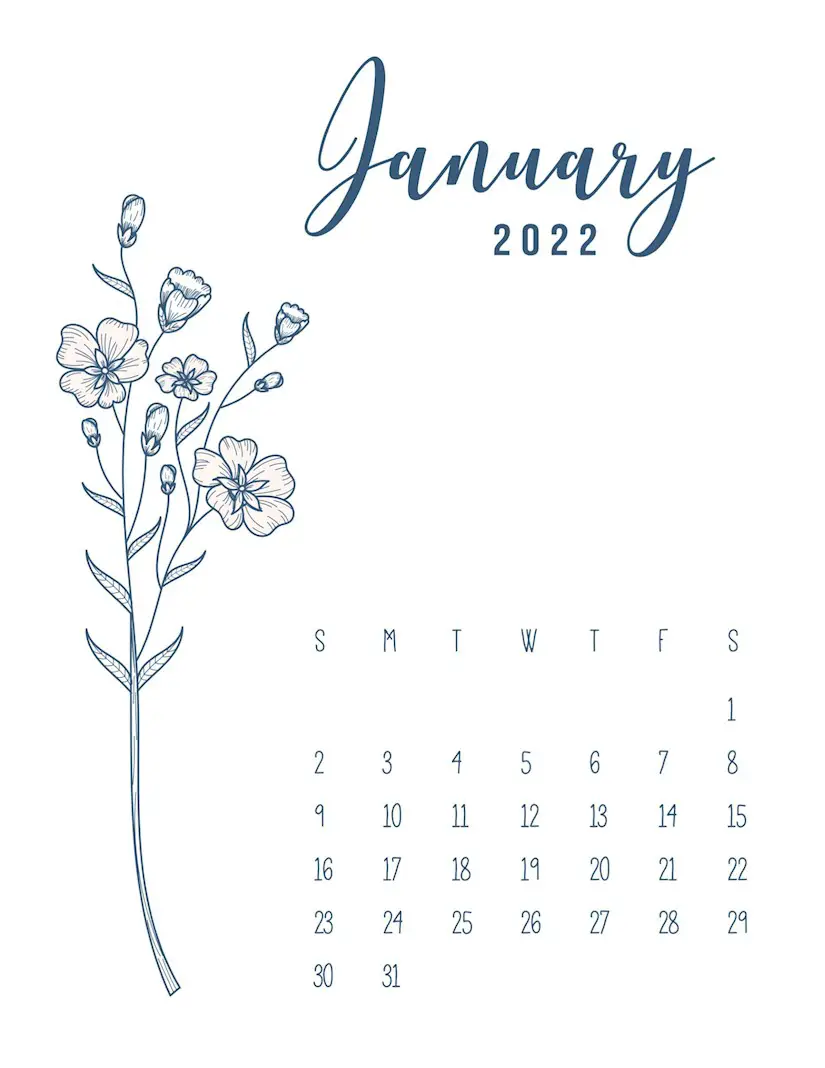 46 Printable January 2022 Calendars To Download