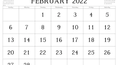 free printable february 2022 calendar with holidays
