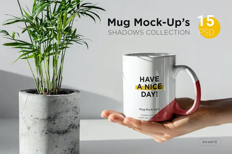 mug mock ups shadows collection