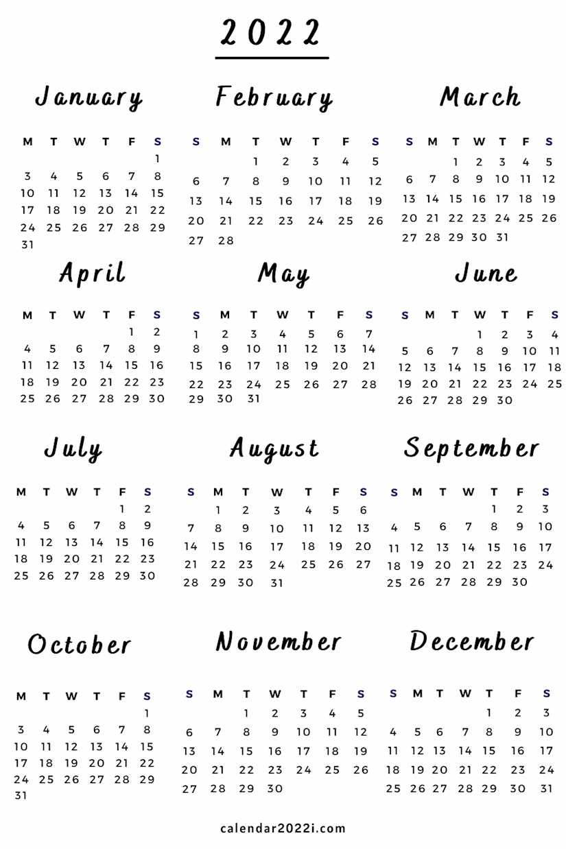 48 aesthetic printable calendars 2022 both free and premium