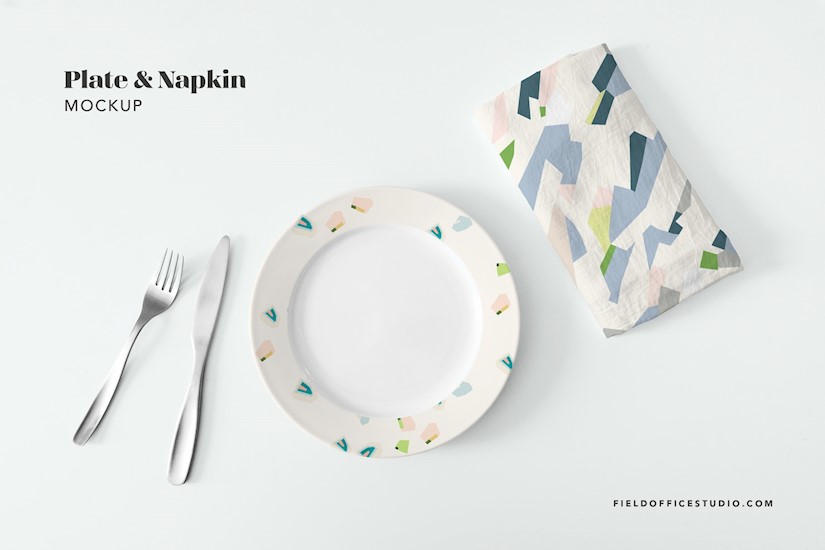 plate and napkin mockup title 2 napkin