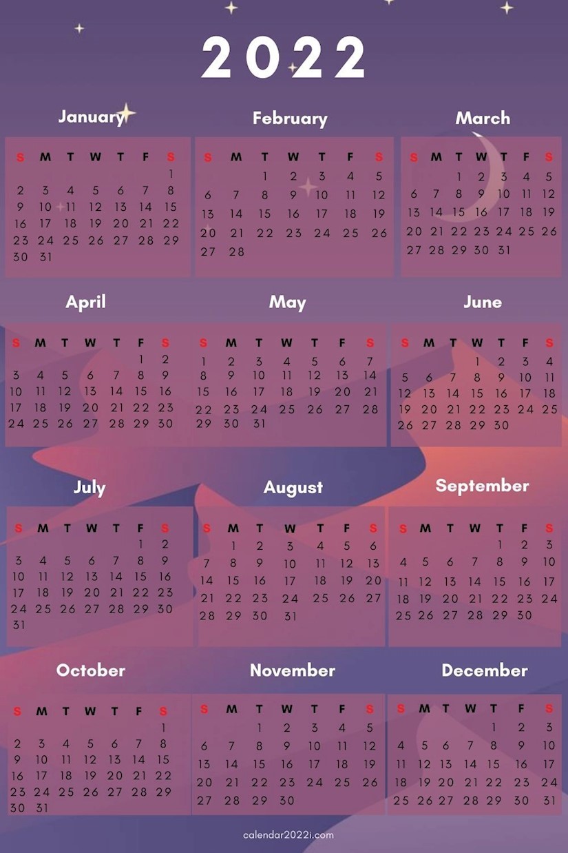 printable wall calendar 2022