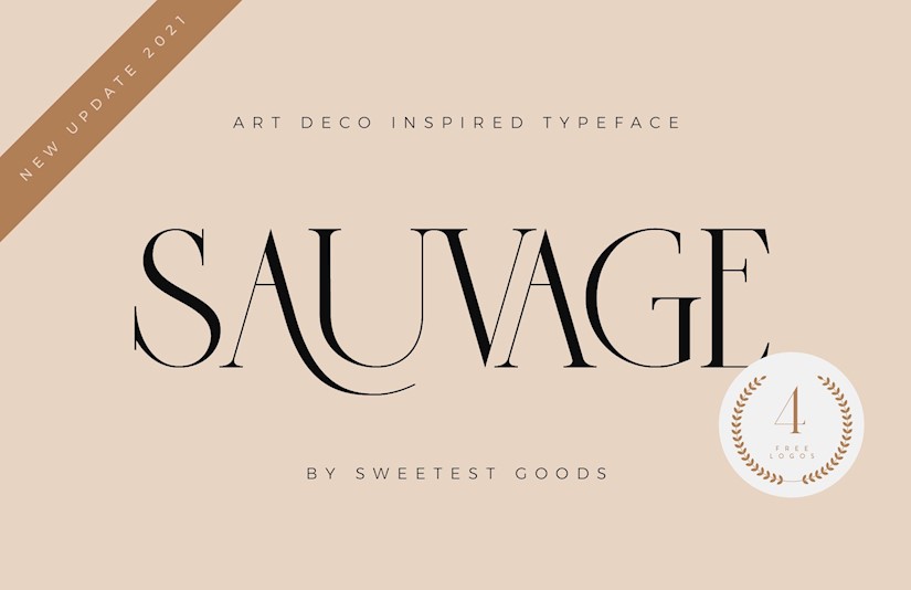 sauvage elegant font free logos sweetest goods title