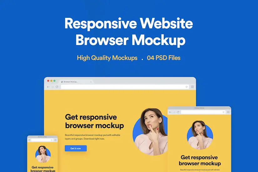 website browser mockup