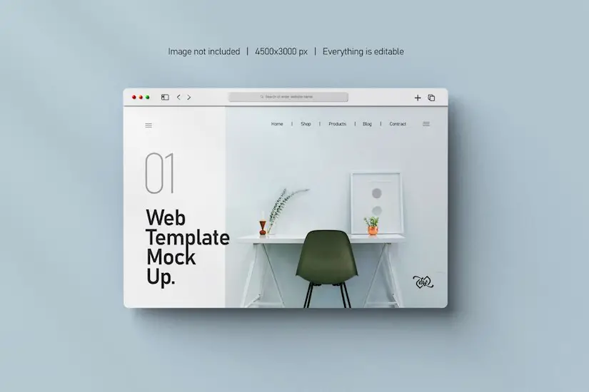 website presentation mockup isolated