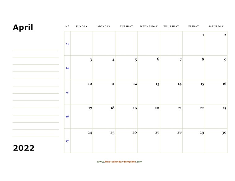 42 Simple & Cute Printable April Calendars 2022