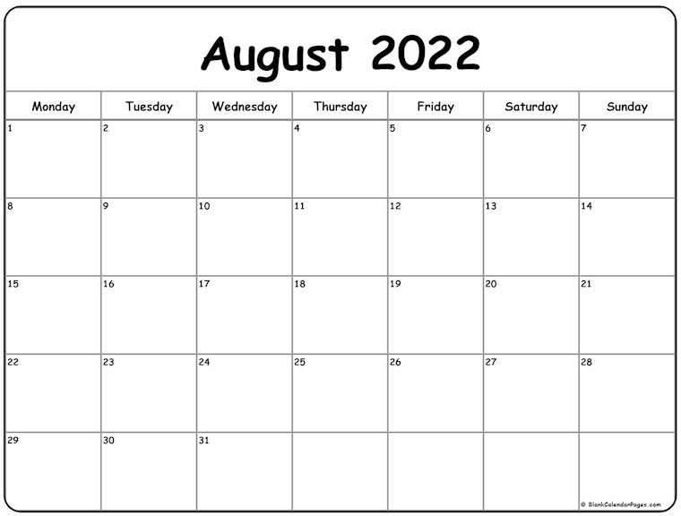 august 2022 calendar monday start1