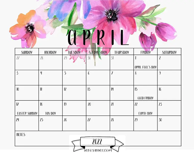 awesome cute april 2022 calendar