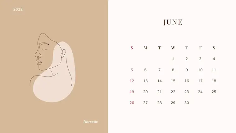 beauty aesthetic june 2022 calendar