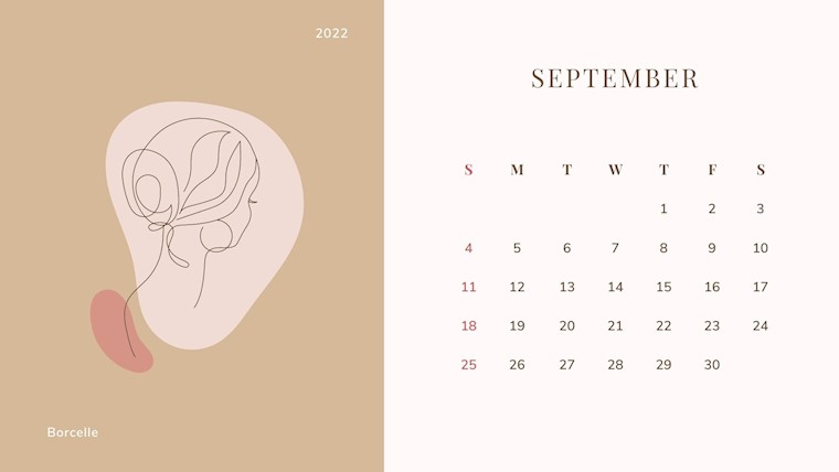 beauty aesthetic september 2022 calendar