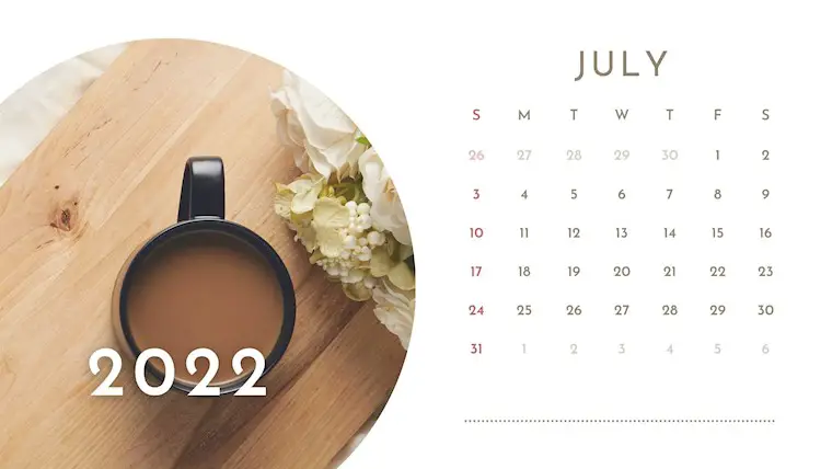 beige minimal botanical july 2022 calendar