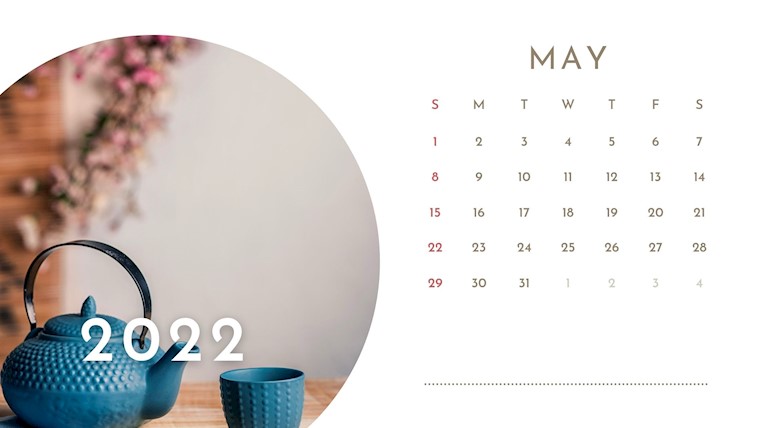 beige minimal botanical may 2022 calendar
