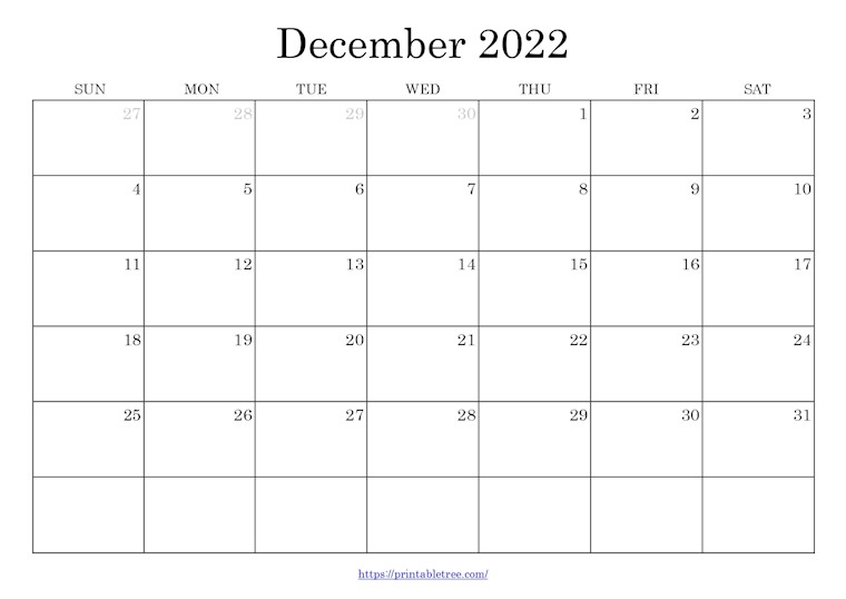 44 Free Printable December 2022 Calendars