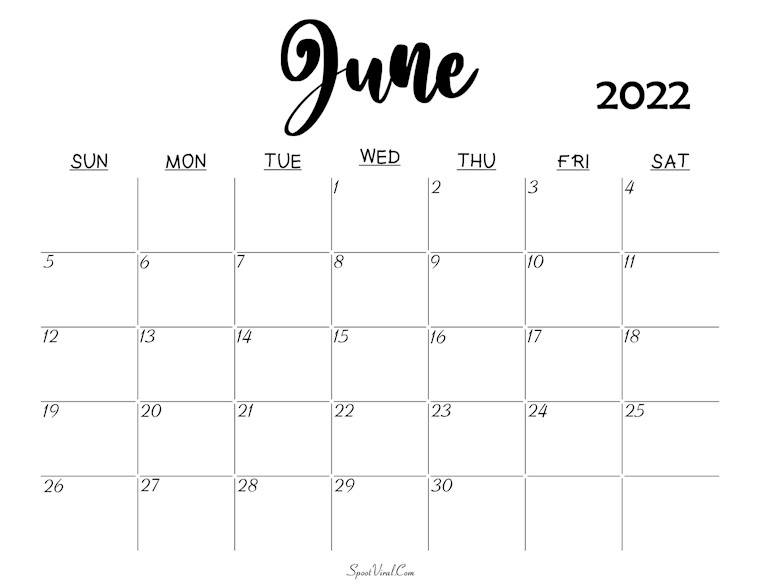 bold june 2022 calendar