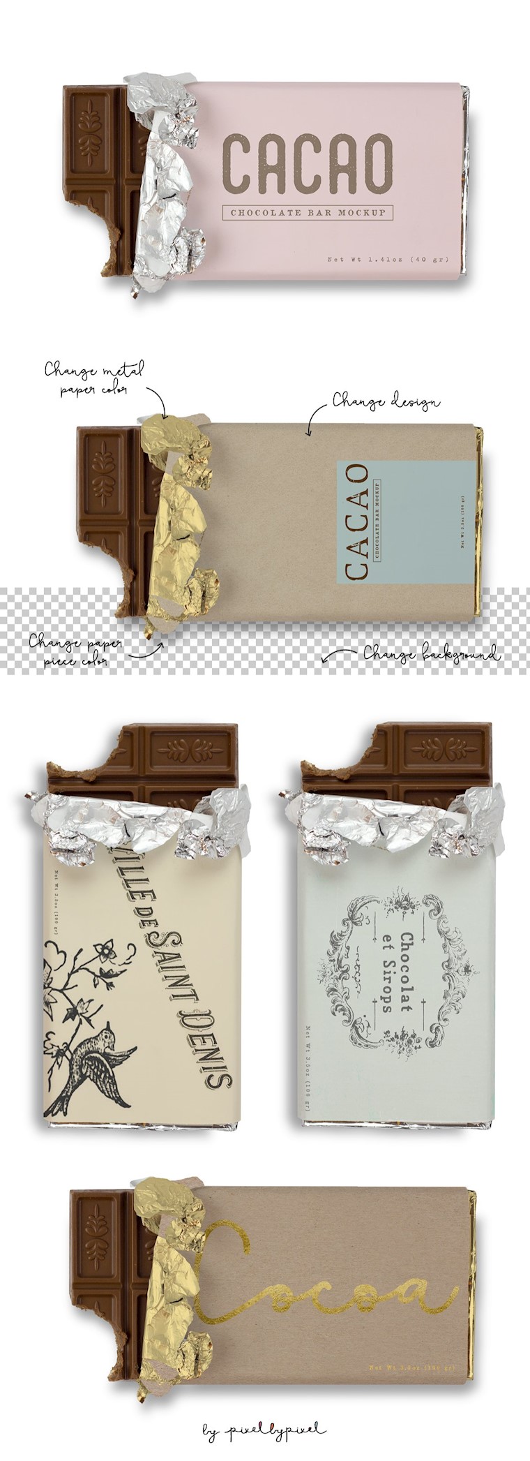 cacao chocolate bar mockup