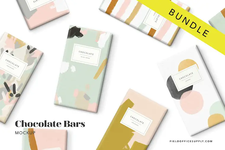 chocolate bar mockup bundle