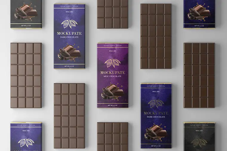 chocolate bar packaging mockup premium