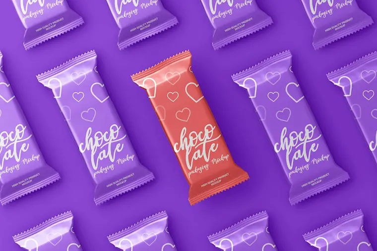 chocolate bar packaging mockup