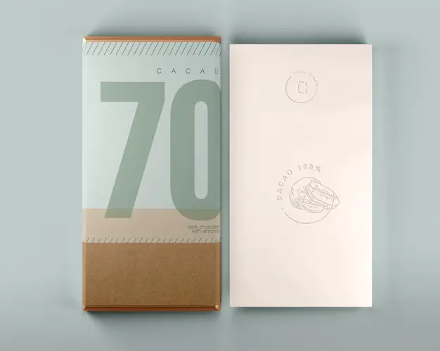chocolate box wrapping design mock up