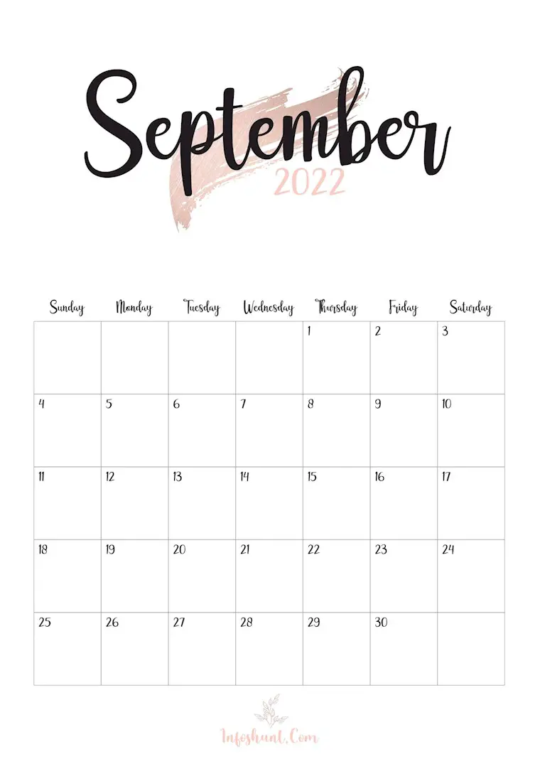 September 2022 Calendar Waterproof 46 Free Printable September 2022 Calendars To Download - Onedesblog