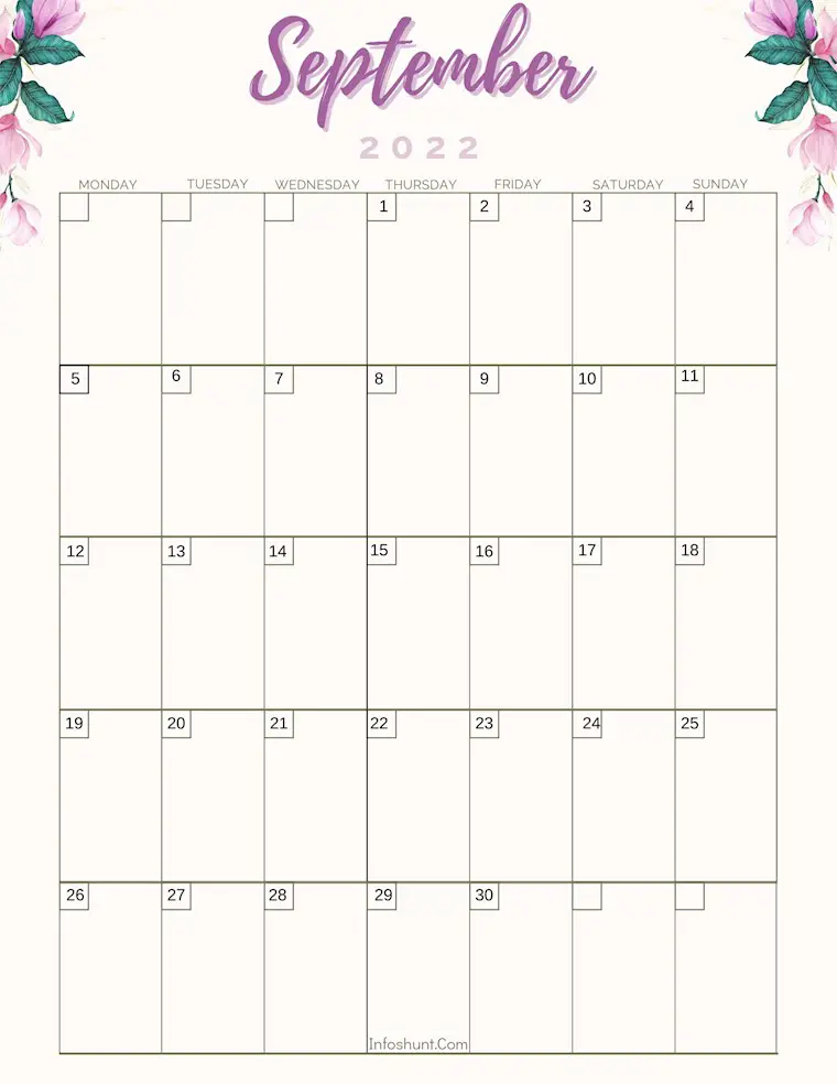 cute september calendar 2022