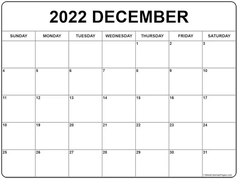 Free Printable Calendar December 2022 44 Free Printable December 2022 Calendars