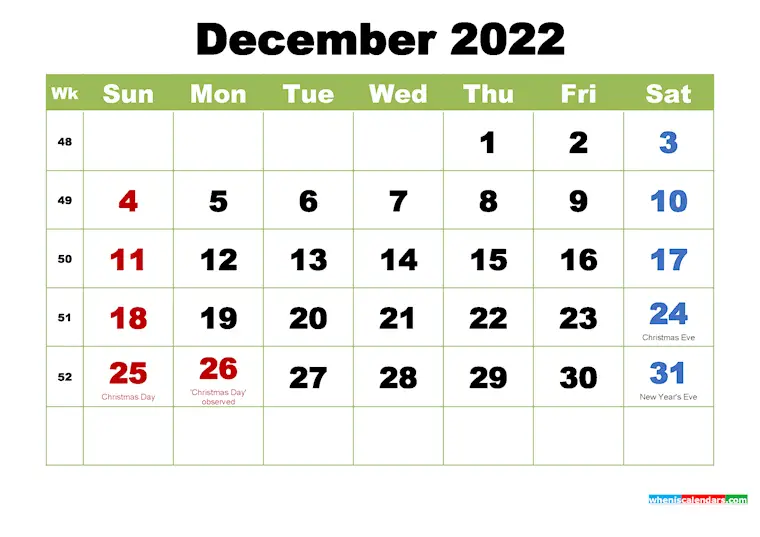 december 2022 monthly calendar printable holidays arialblk 4