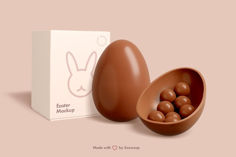 easter chocolate package mockup