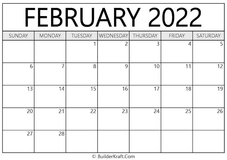 february 2022 calendar 1