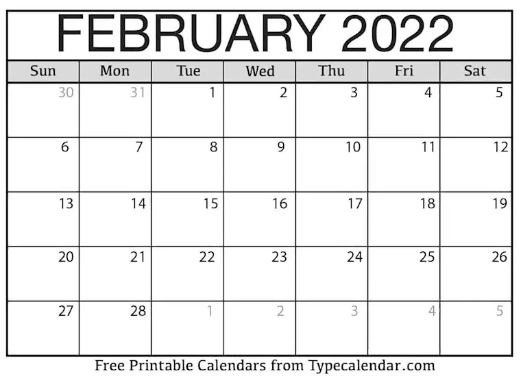 february 2022 calendar 234