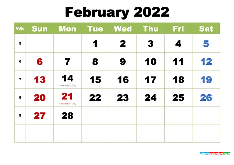 february 2022 monthly calendar printable holidays arialblk 4
