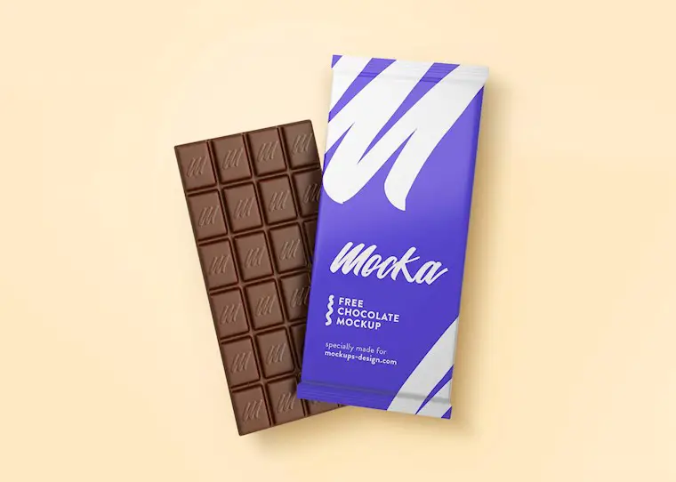 free chocolate mockup psd unbl