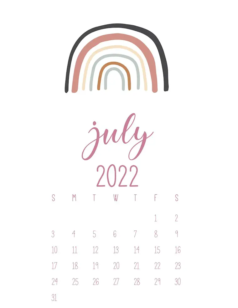free cute printable calendar 2022 july scaled 1
