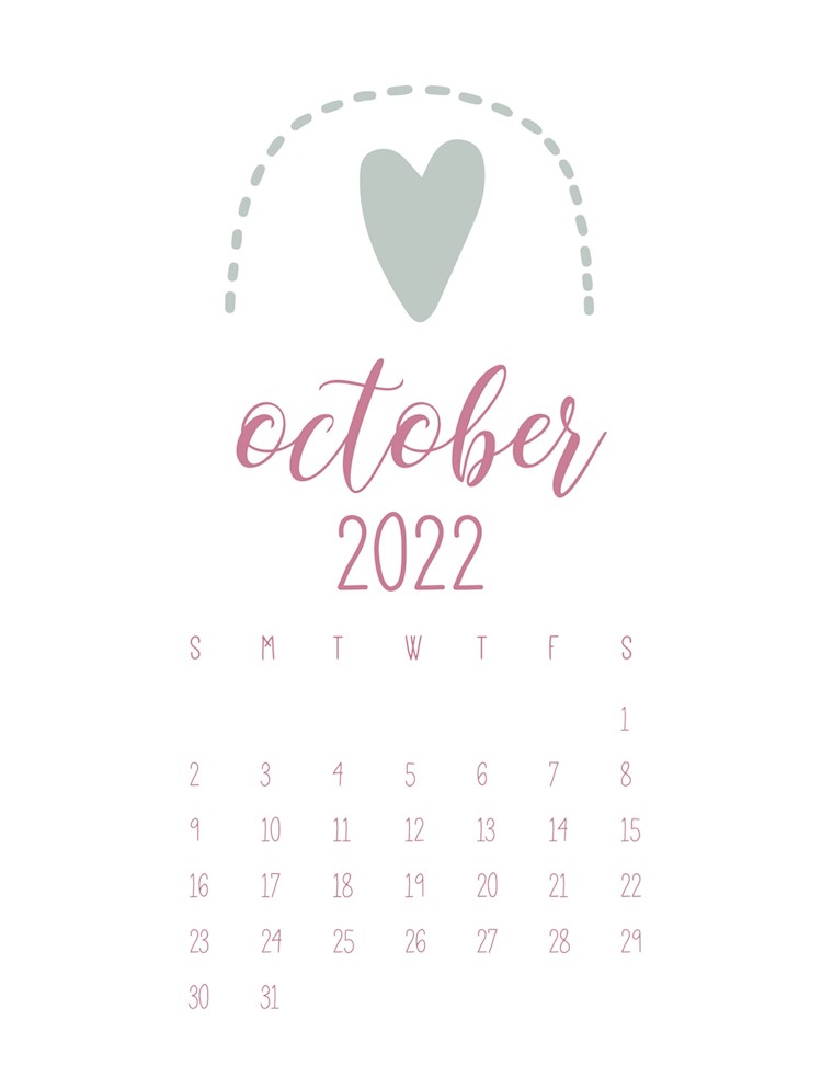 free cute printable calendar 2022 october scaled 1