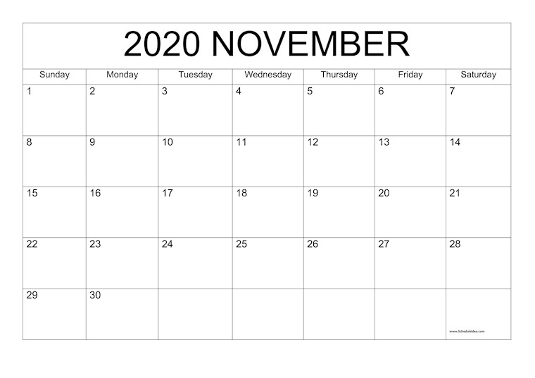free november 2020 calendar