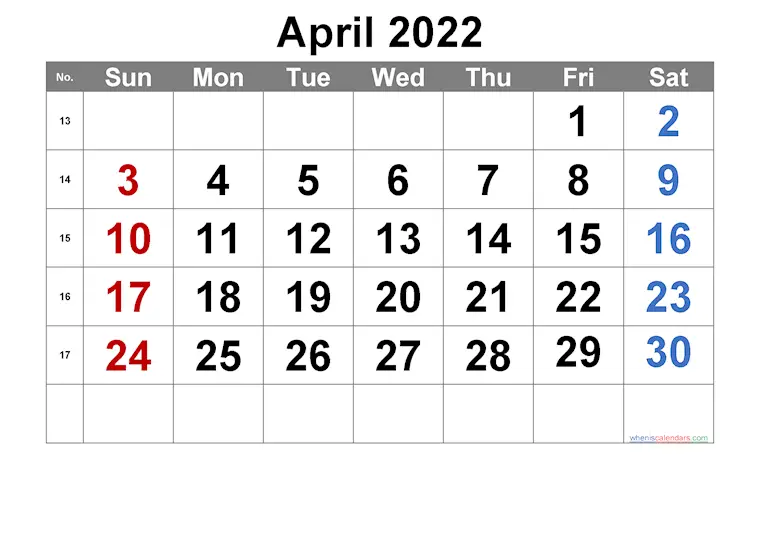 free printable april 2022 calendar arialblk 1