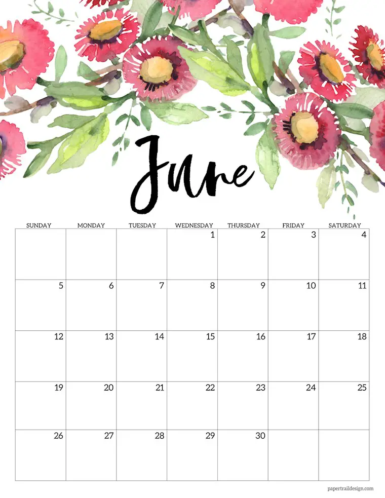 41 Best Printable June 2022 Calendars: Cute & Simple